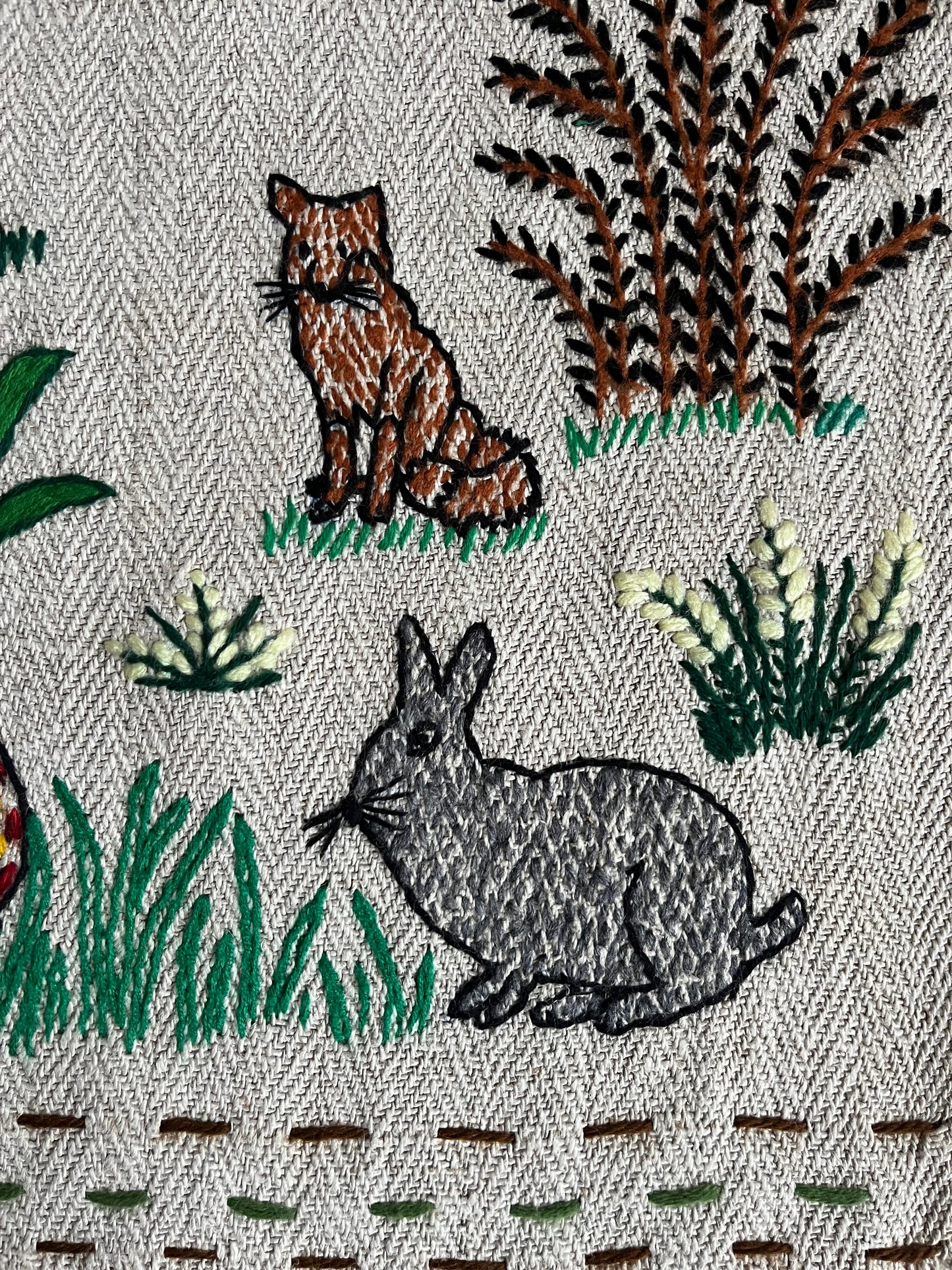 Forest Inhabitants Hand Embroidered Makatka by Anna