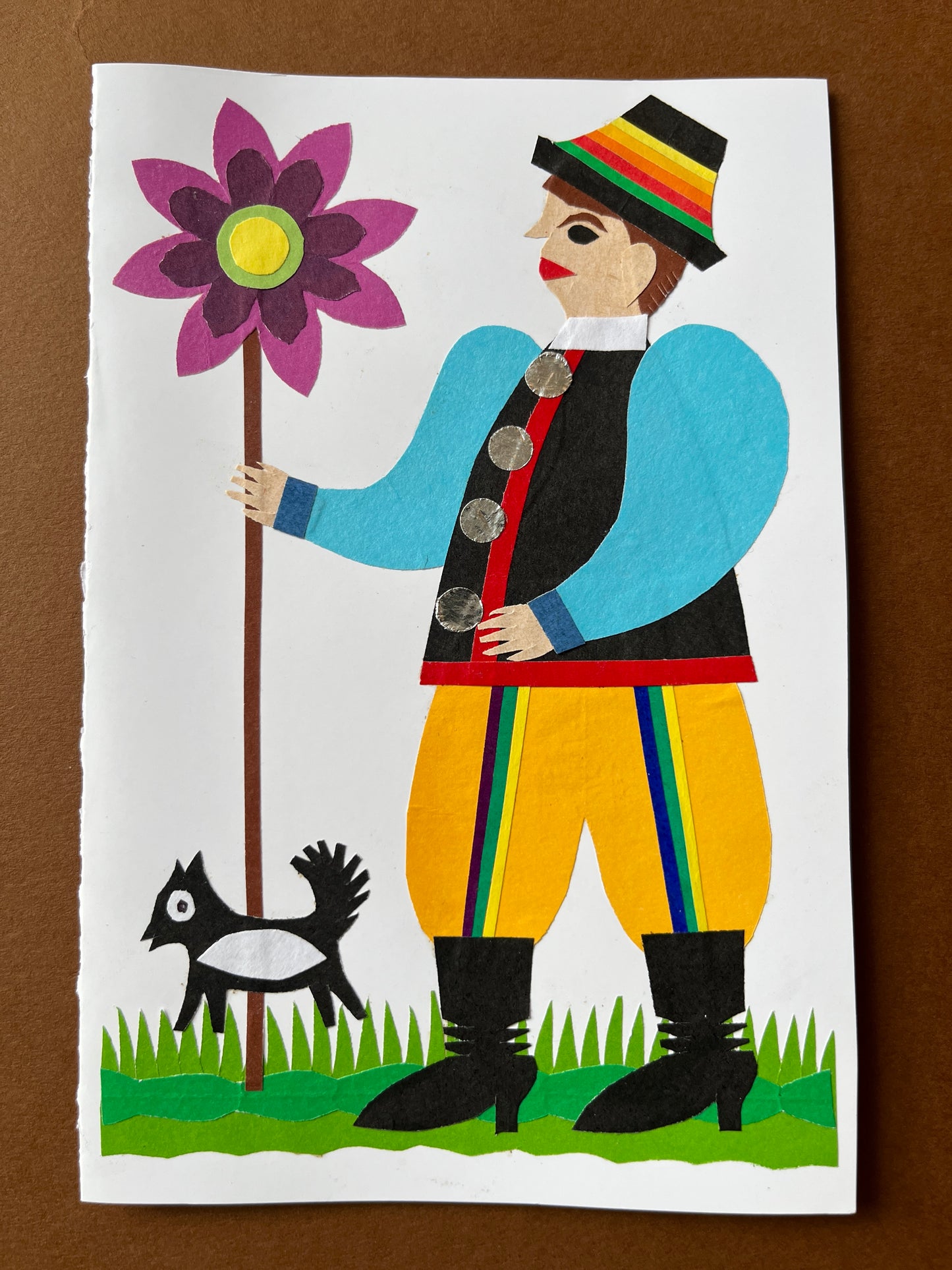 Caroler Original Papercut Card by Maria