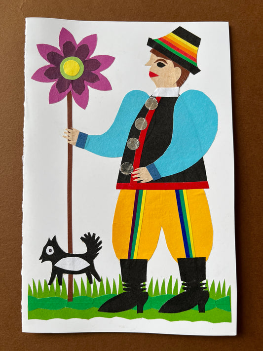 Caroler Original Papercut Card by Maria
