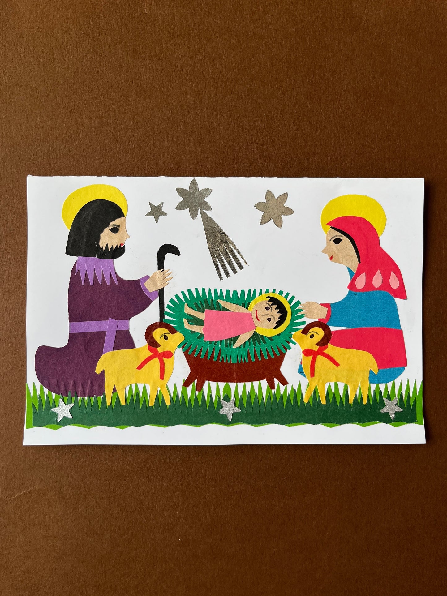 Holy Family Original Papercut Card by Maria