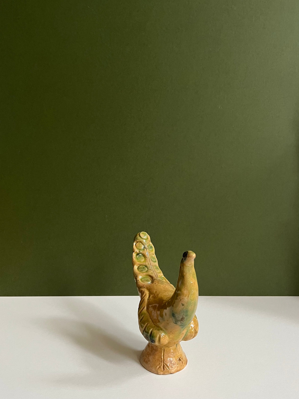 Ceramic Peacock in Yellow by Radoslaw