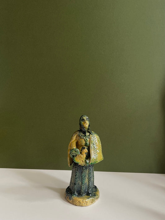 Ceramic Woman with Chicken by Radoslaw