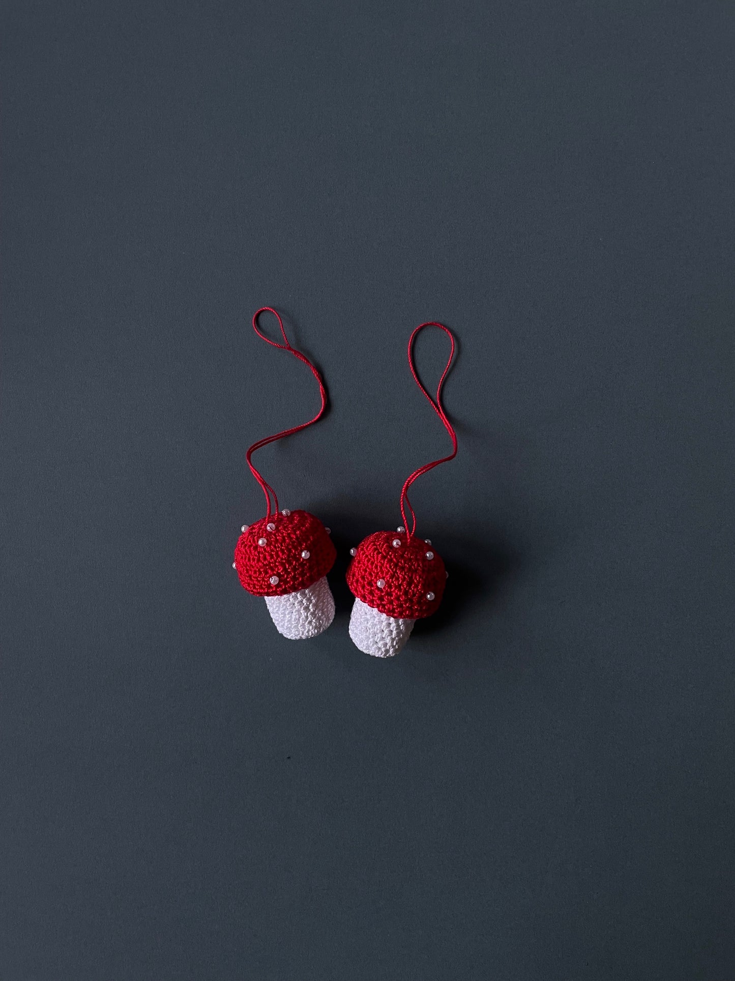 Crochet Toadstool Ornament by Ela