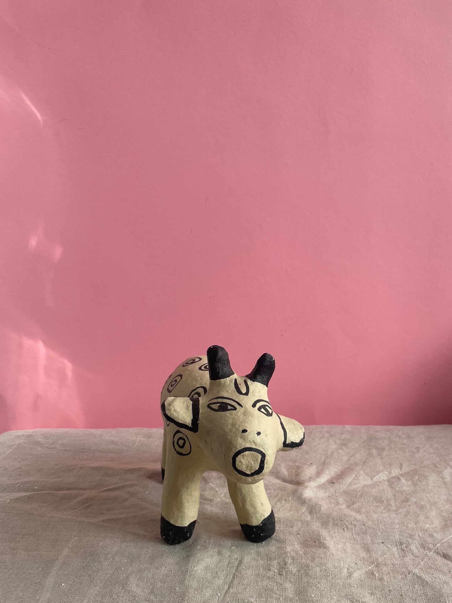 Paper Mache Cow with Circles