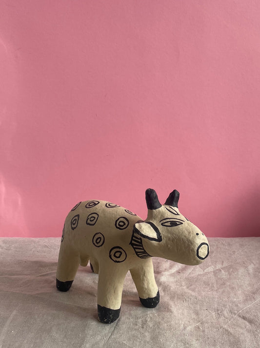 Paper Mache Cow with Circles