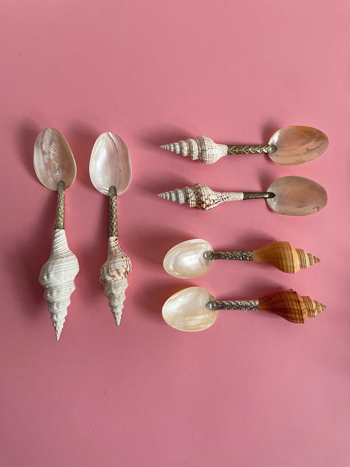 Mother of Pearl and Brown Shell Handcrafted Spoon