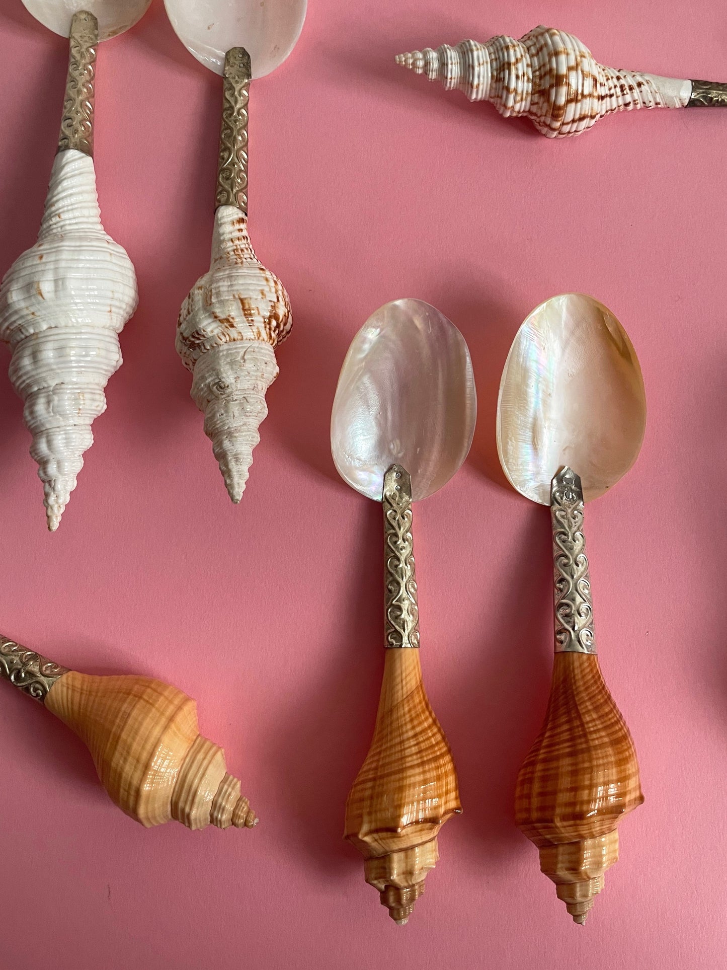 Mother of Pearl and White Shell Handcrafted Spoon