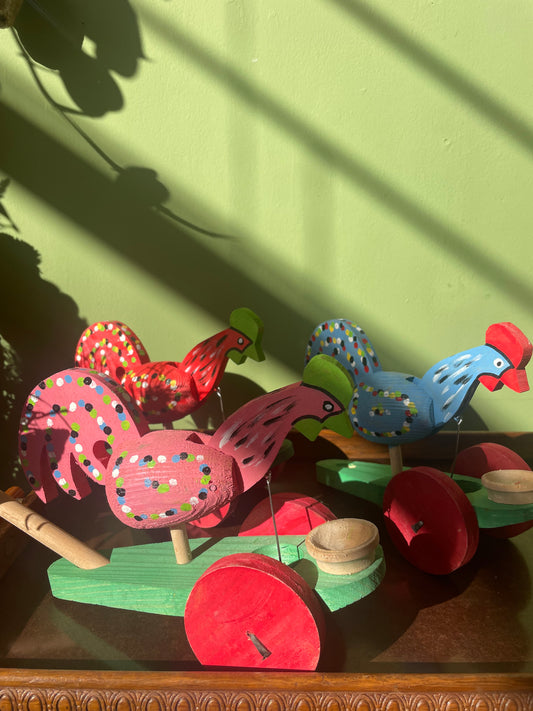Chicken Push In Toy by Ryszard