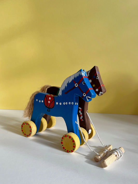 Two Horses Pull Along Toy by Wlodzimierz