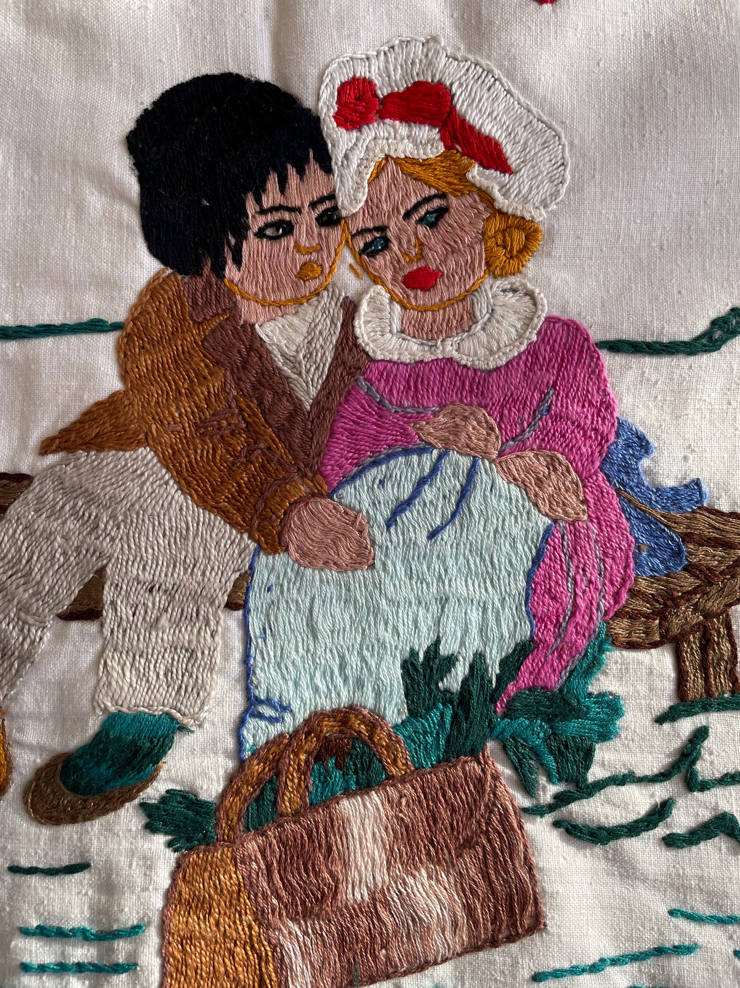 Kocham Cię ( I Love You) Embroidered Cushion Cover by Teresa