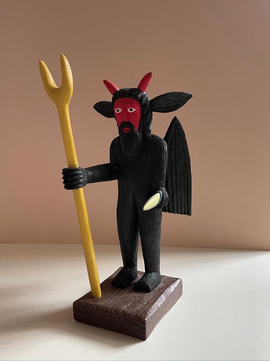 Devil with a Yellow Pitchfork Sculpture by Zenon