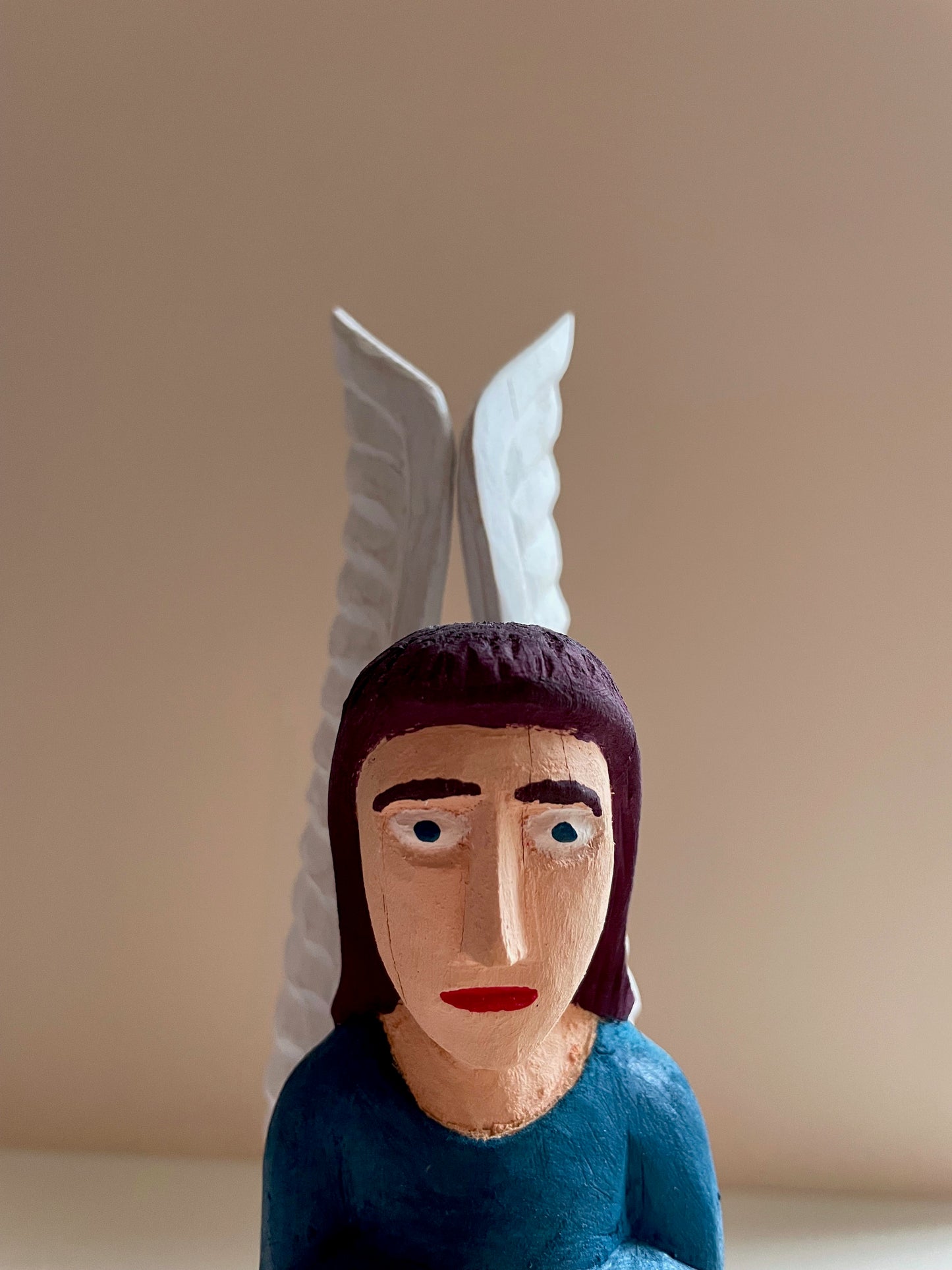 Angel in Blue (With a Fringe) Sculpture by Zenon