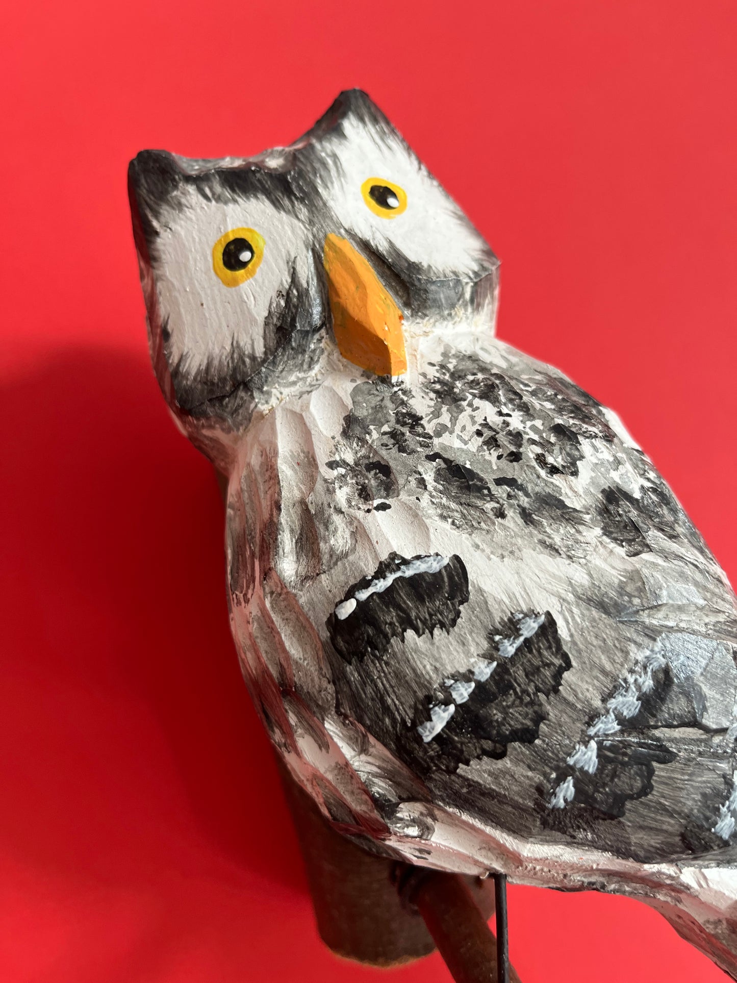 Wooden Owl in Grey by Bogumila