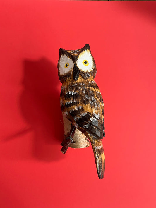 Wooden Owl in Brown by Bogumila