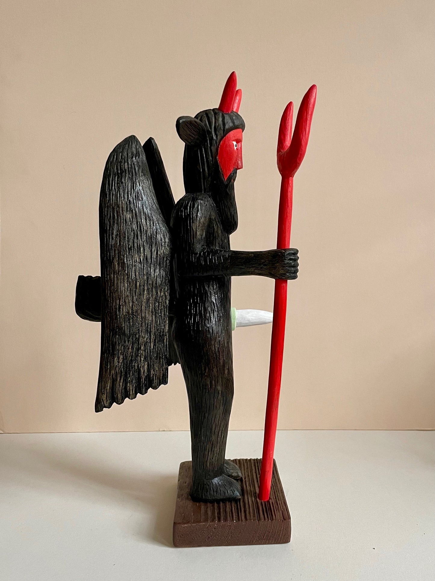 Devil with a Red Pitchfork Sculpture by Zenon