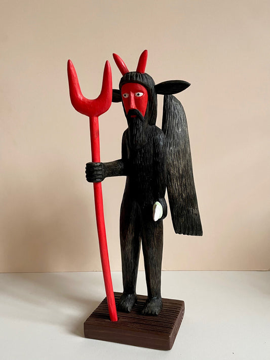 Devil with a Red Pitchfork Sculpture by Zenon