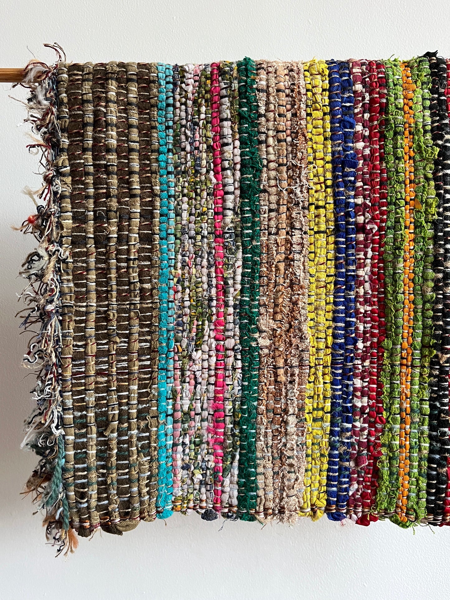 Handwoven Rug with Green & Blue by Anna