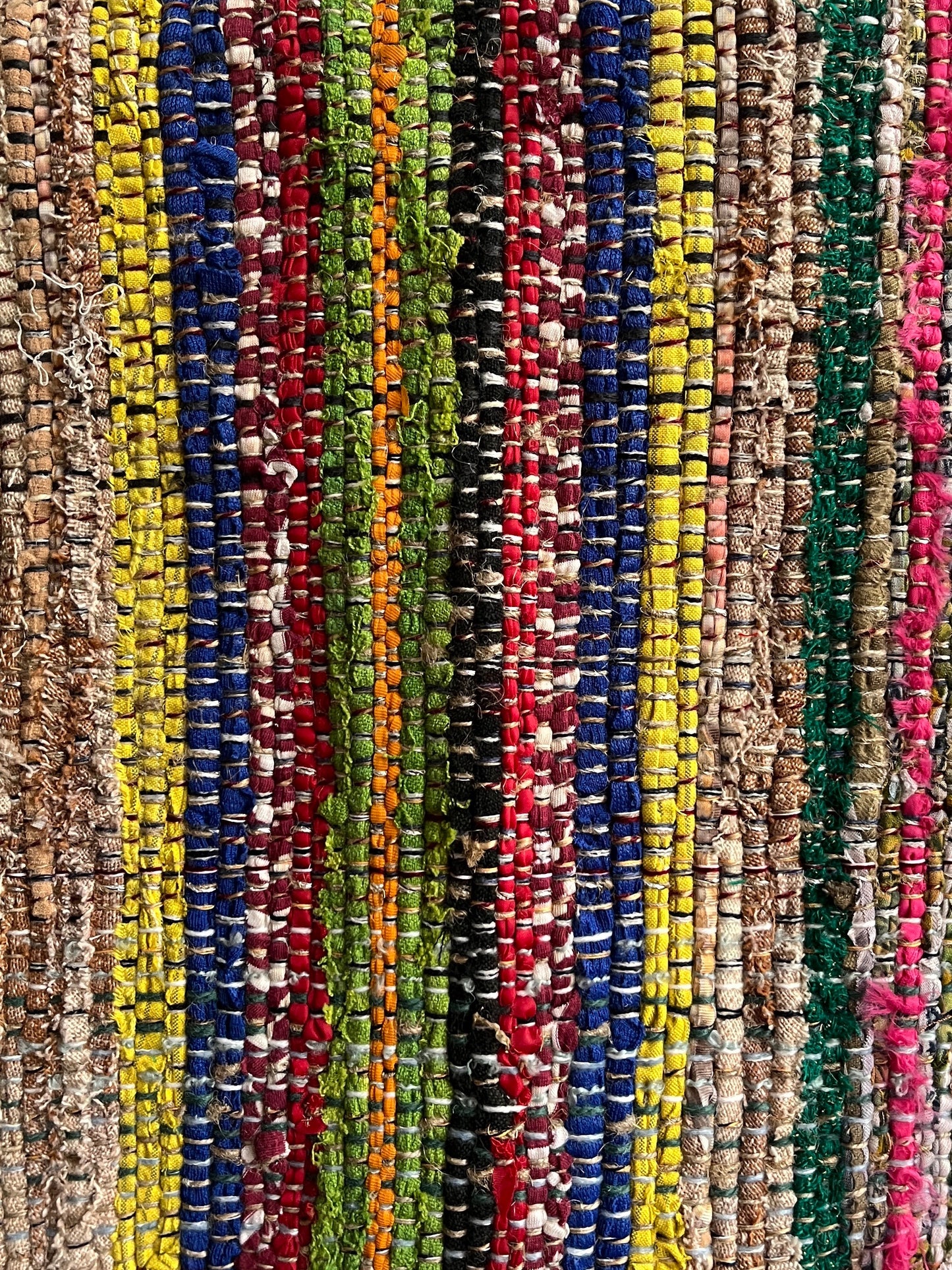 Handwoven Rug with Green & Blue by Anna