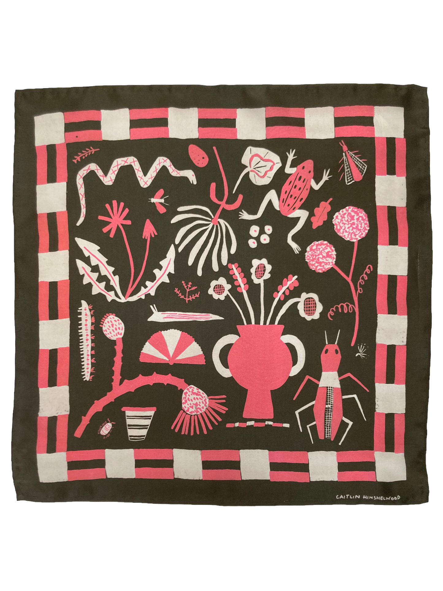 Field Notes Silk Scarf in Black by Caitlin Hinshelwood