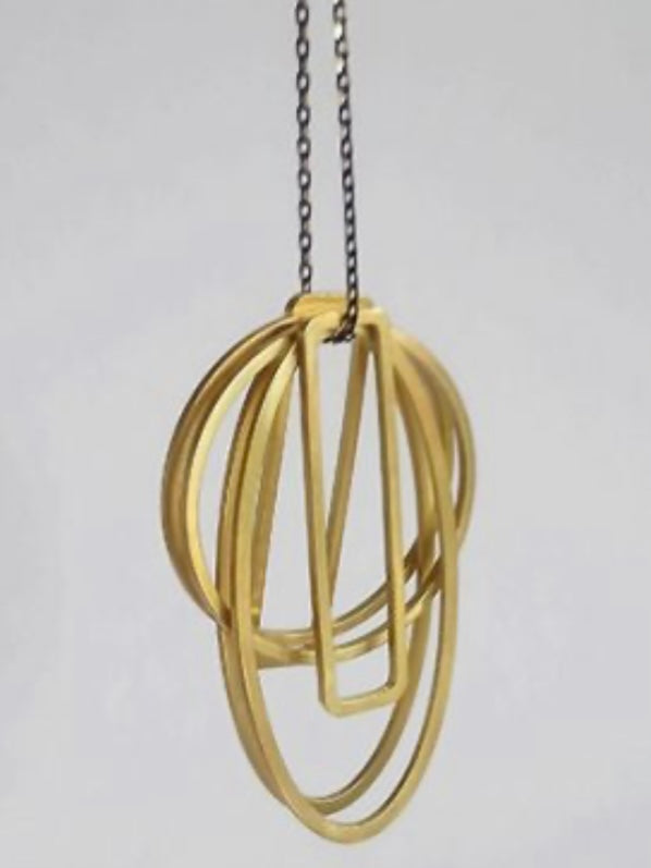 Geometric Shapes Necklace by Brass & Bold