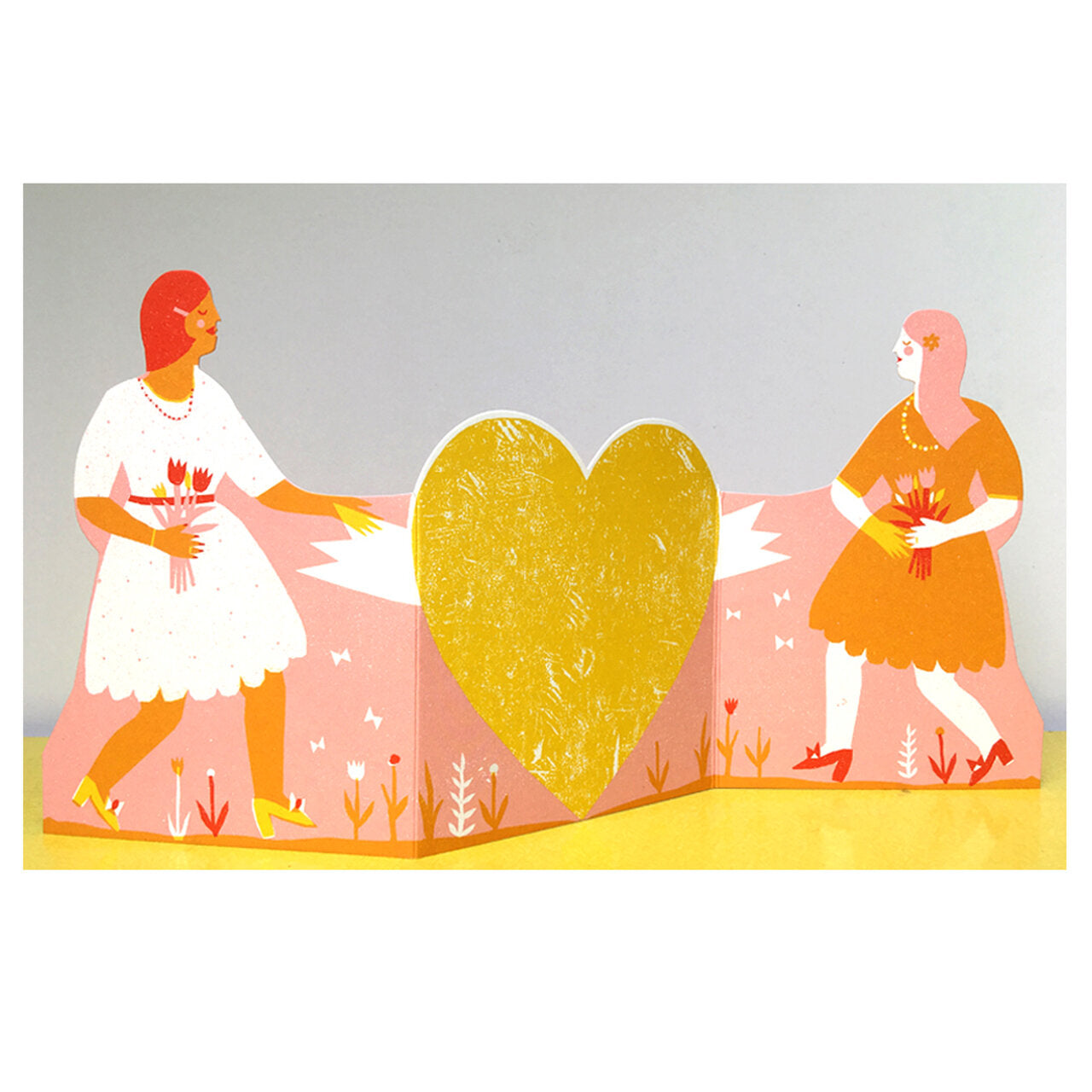 Two Women Concertina Card by Printed Peanut