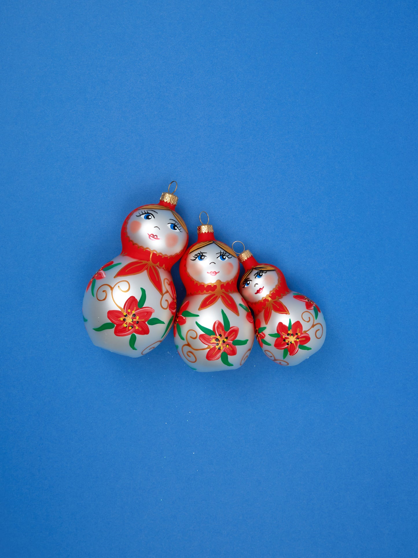 Matryoshka Christmas Ornaments set of 3