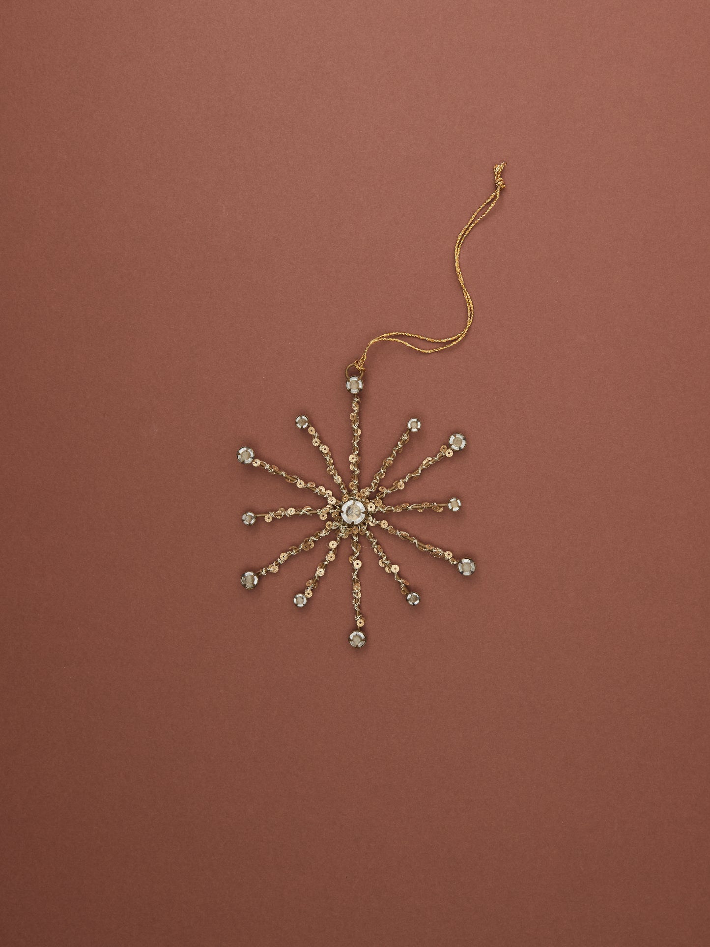 Sequin Gold Snowflake Christmas Ornament
