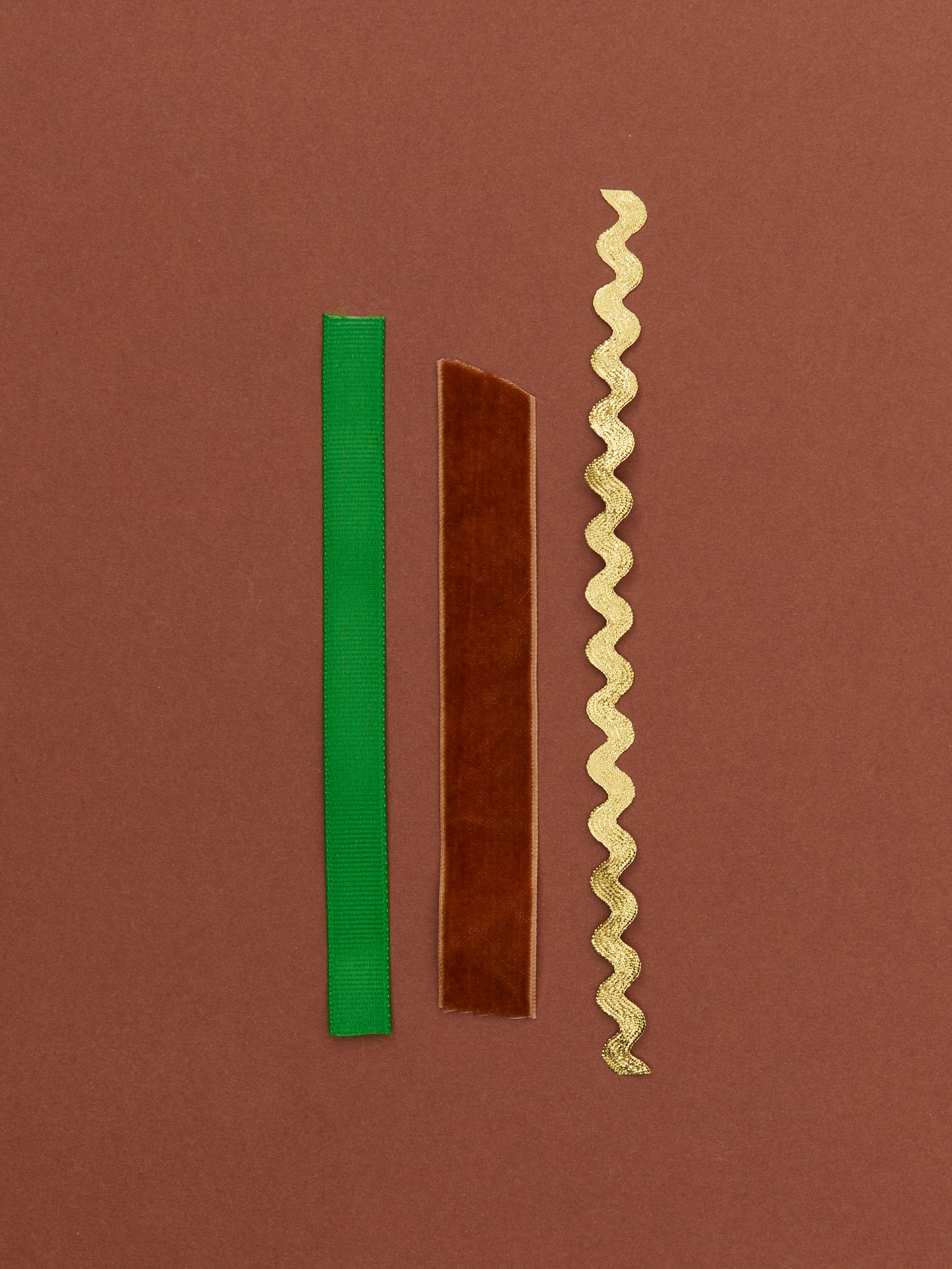 Ribbons Set of 3 / Green & Brown