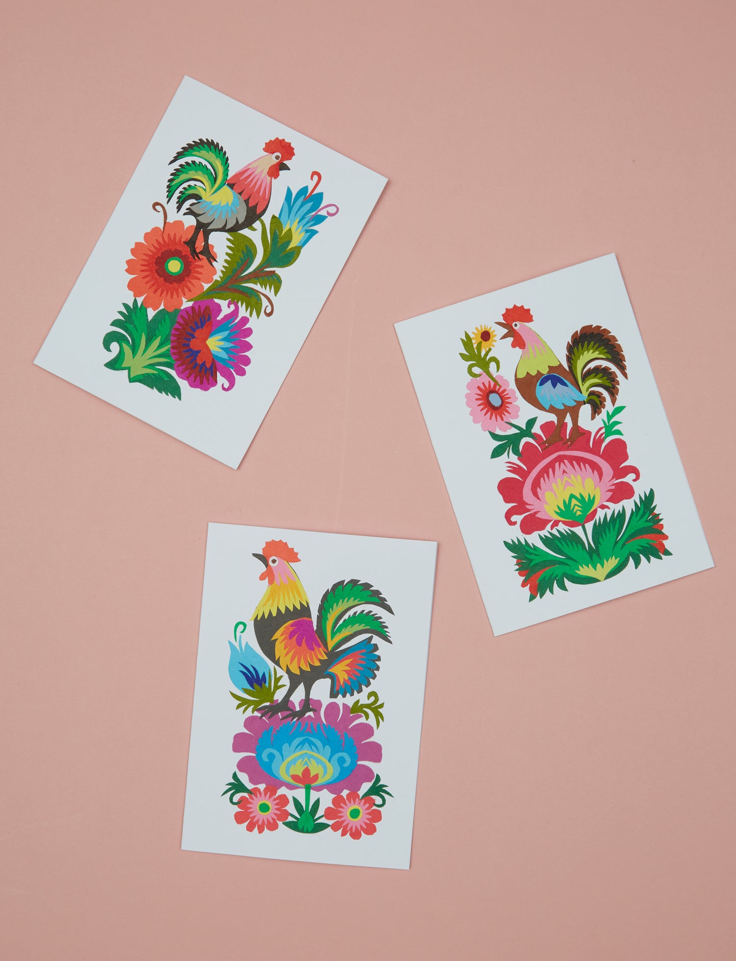 Cockerel Papercut Card by Miroslawa