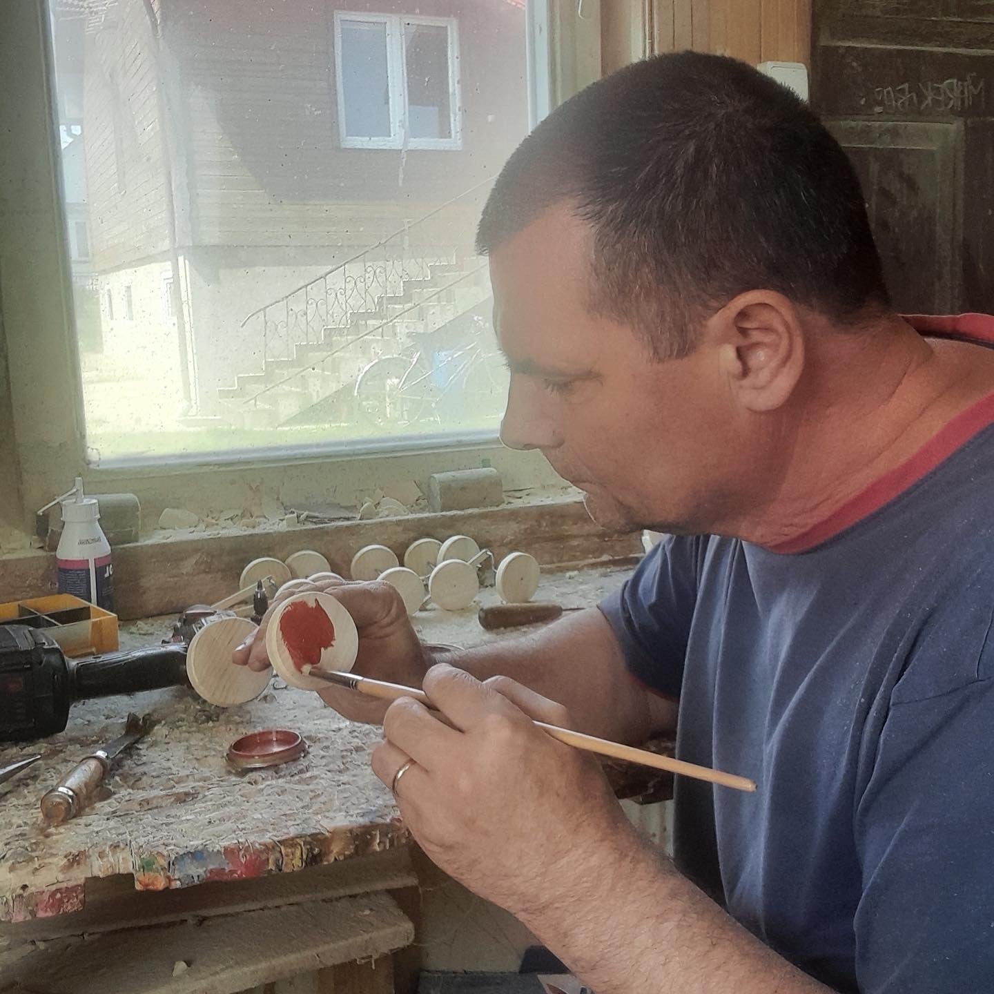 Man Cutting Wood Kinetic Wooden Toy