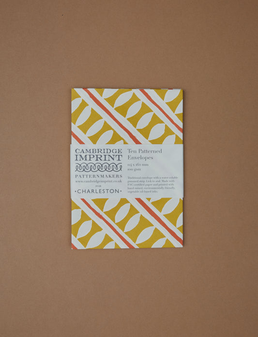Charleston Mustard Envelopes set of 10 by Cambridge Imprint