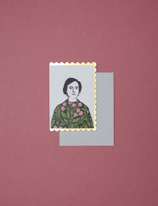 Woman in a Floral Dress by Wanderlust Paper Co.