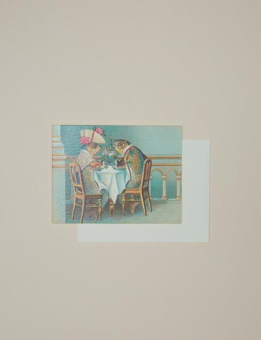 Dinner for Two Mini Vintage Card by Madame Treacle