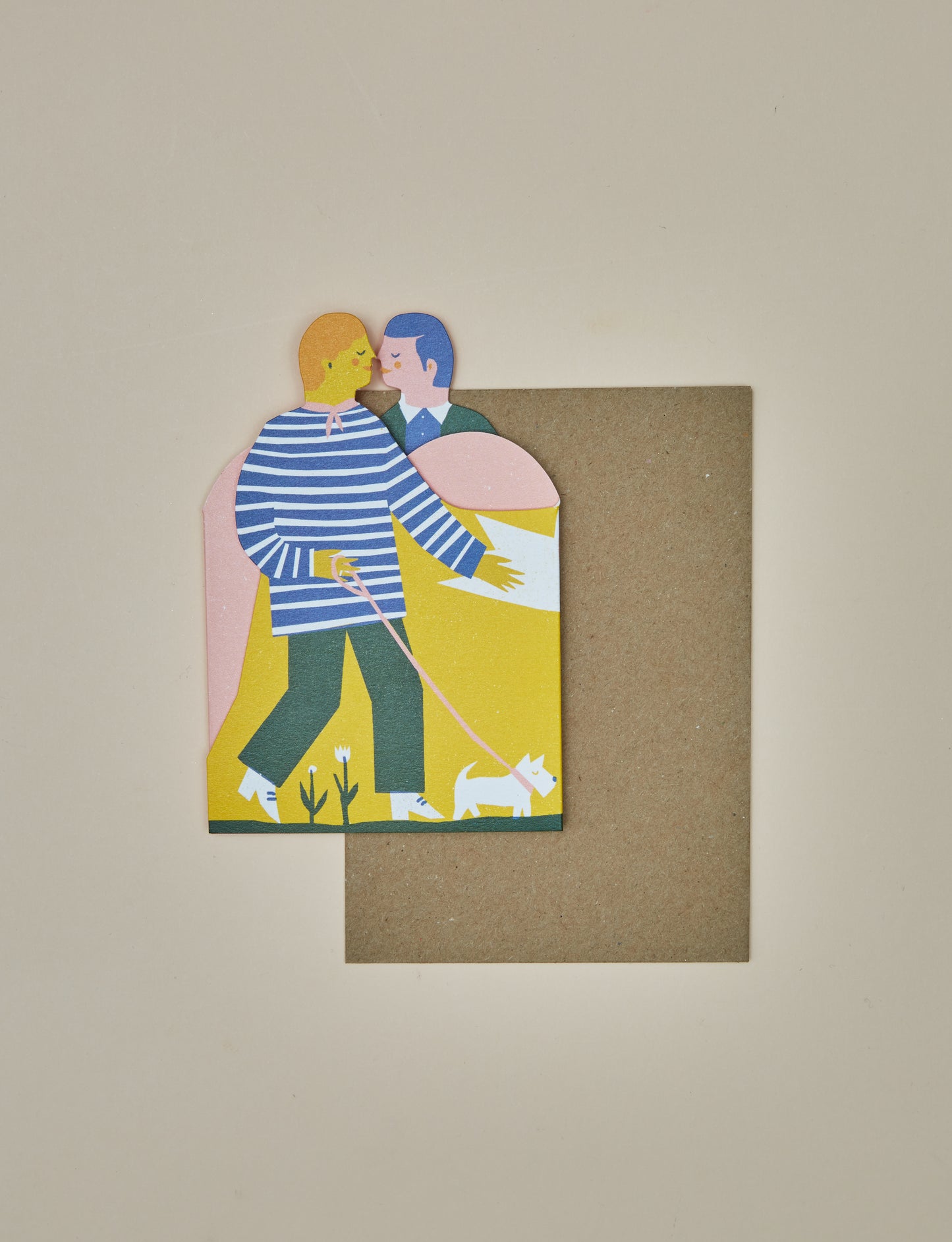Two Men Concertina card by Printed Peanut
