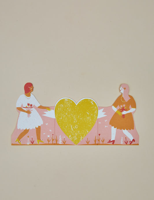 Two Women Concertina Card by Printed Peanut