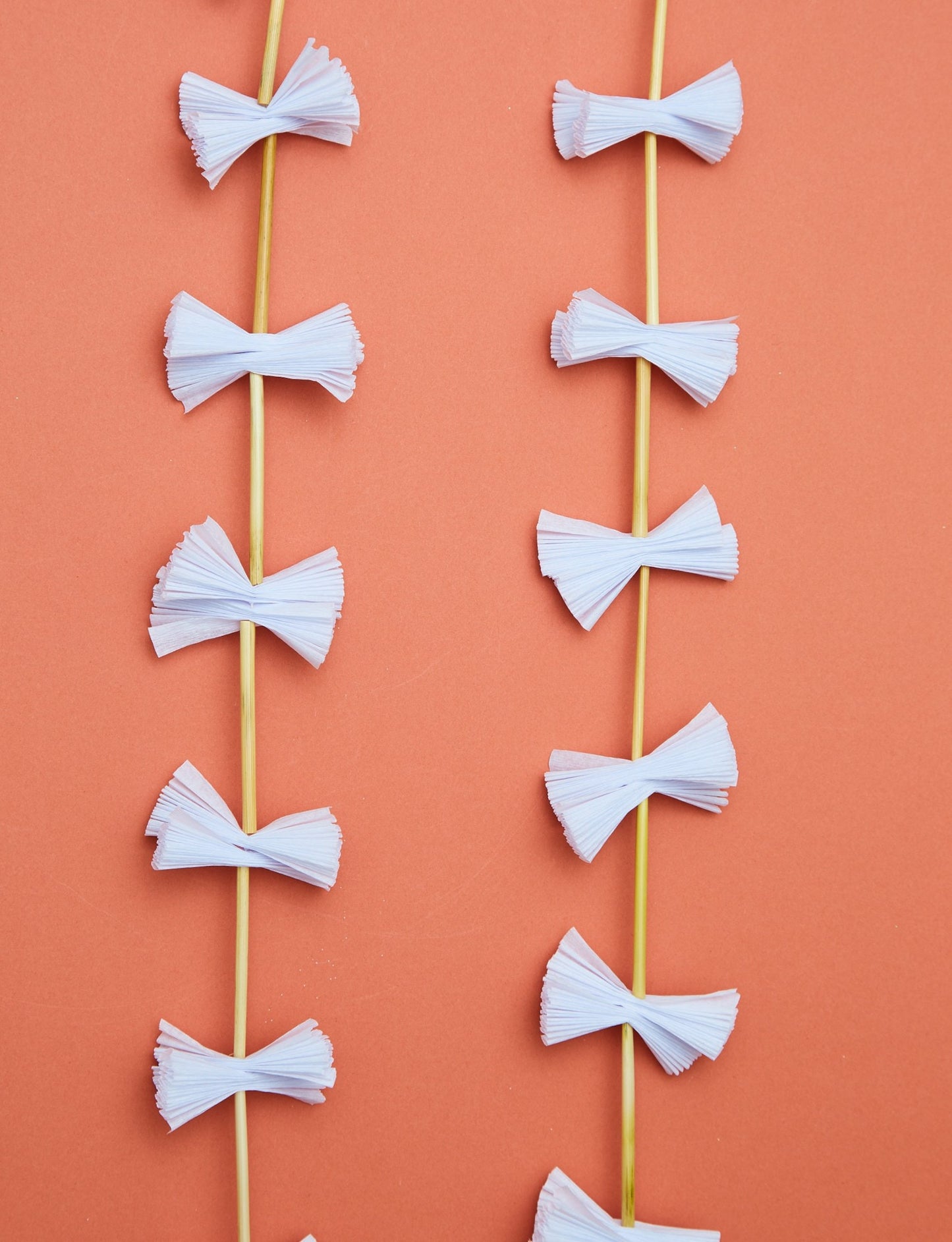 Paper and Straw White Garland by Krystyna