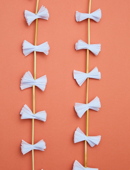 Paper and Straw White Garland by Krystyna