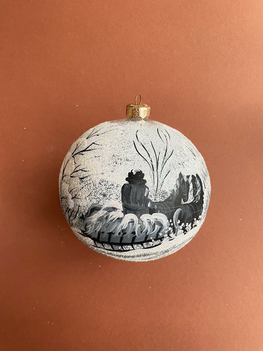 Winter Unique Hand Painted Glass Christmas Ornament