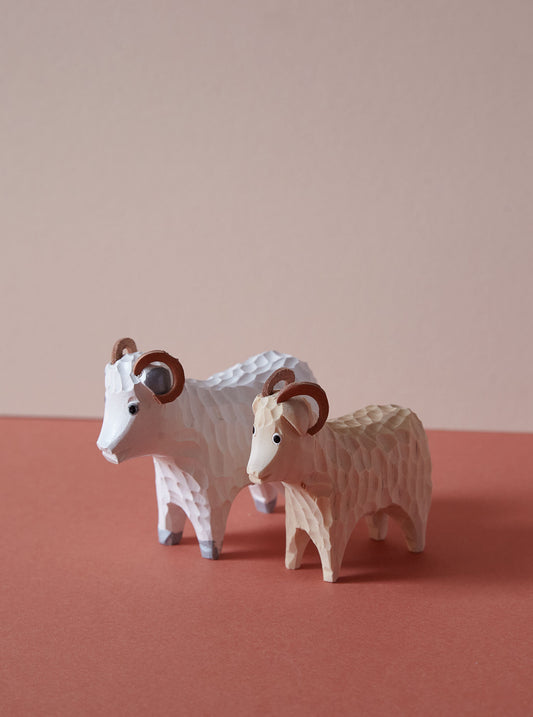 Hand Carved Wooden Ram