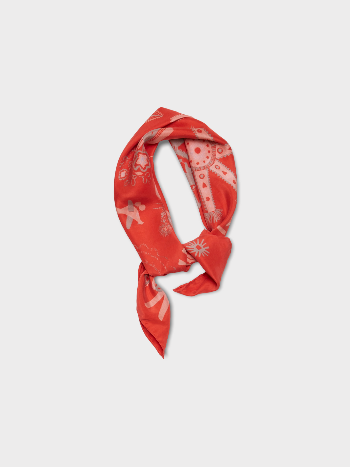 Folka Scarf in Red & Peach (Seconds) by Caitlin Hinshelwood