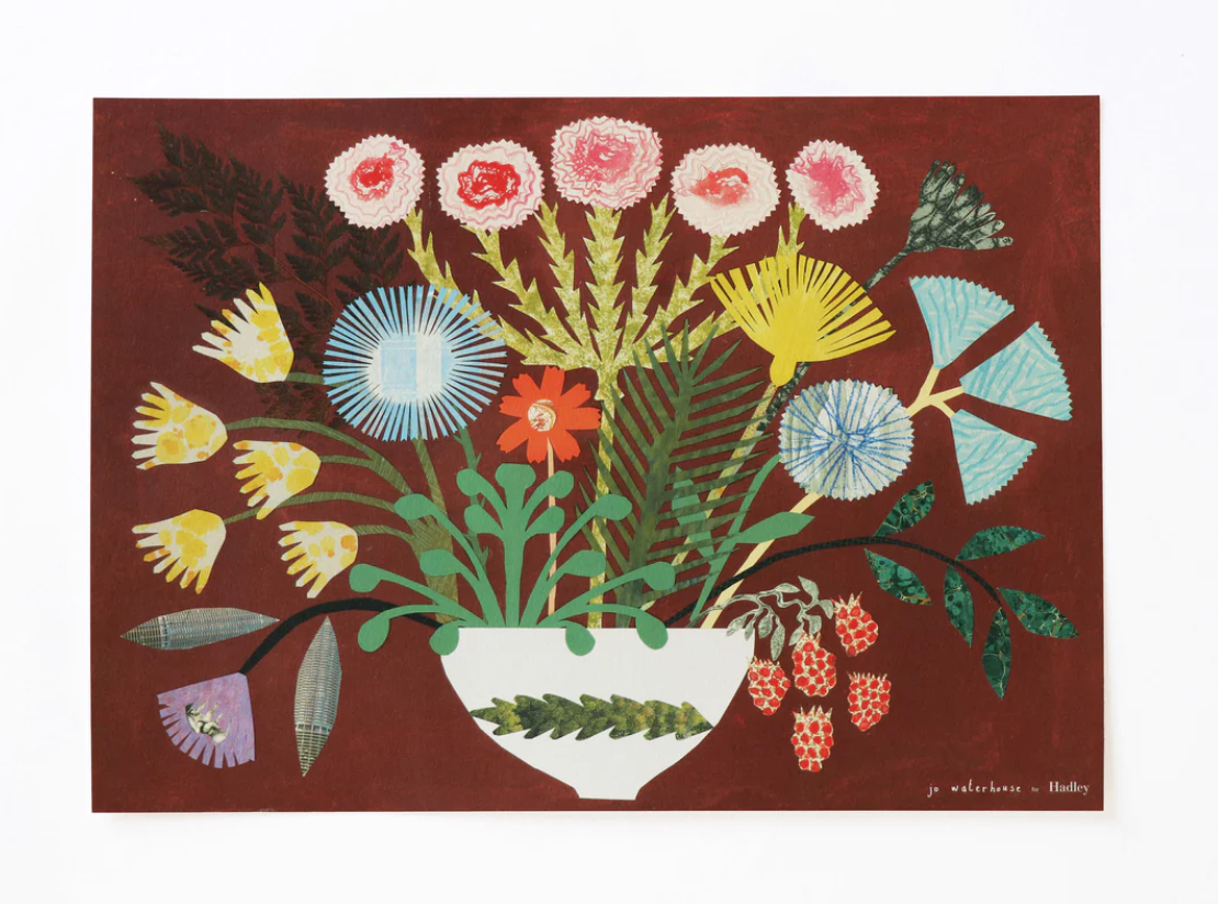 Bouquet in Burgundy Art Print by Hadley