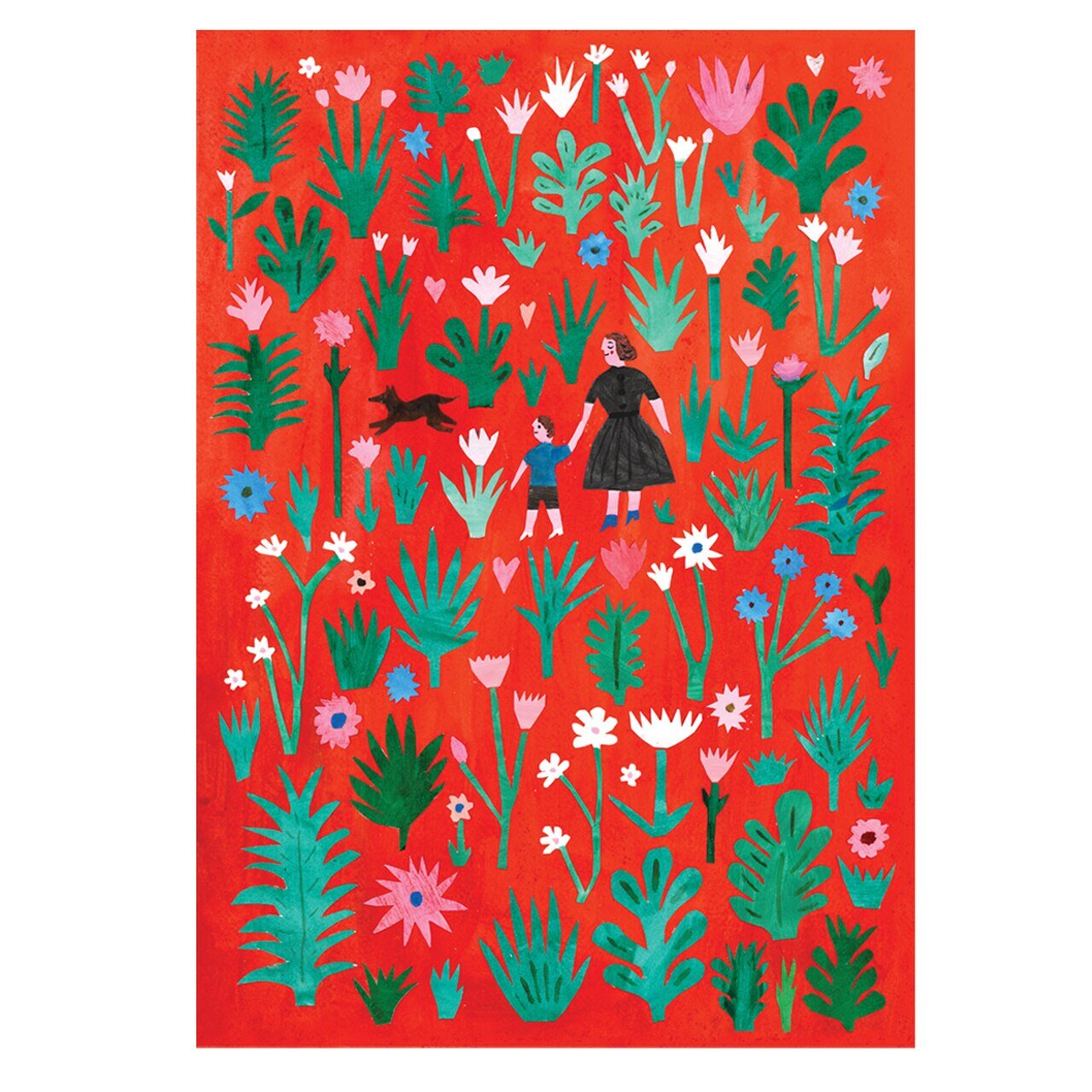 A Walk In The Flowers Collage Print by Printed Peanut